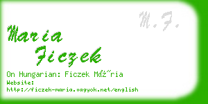 maria ficzek business card